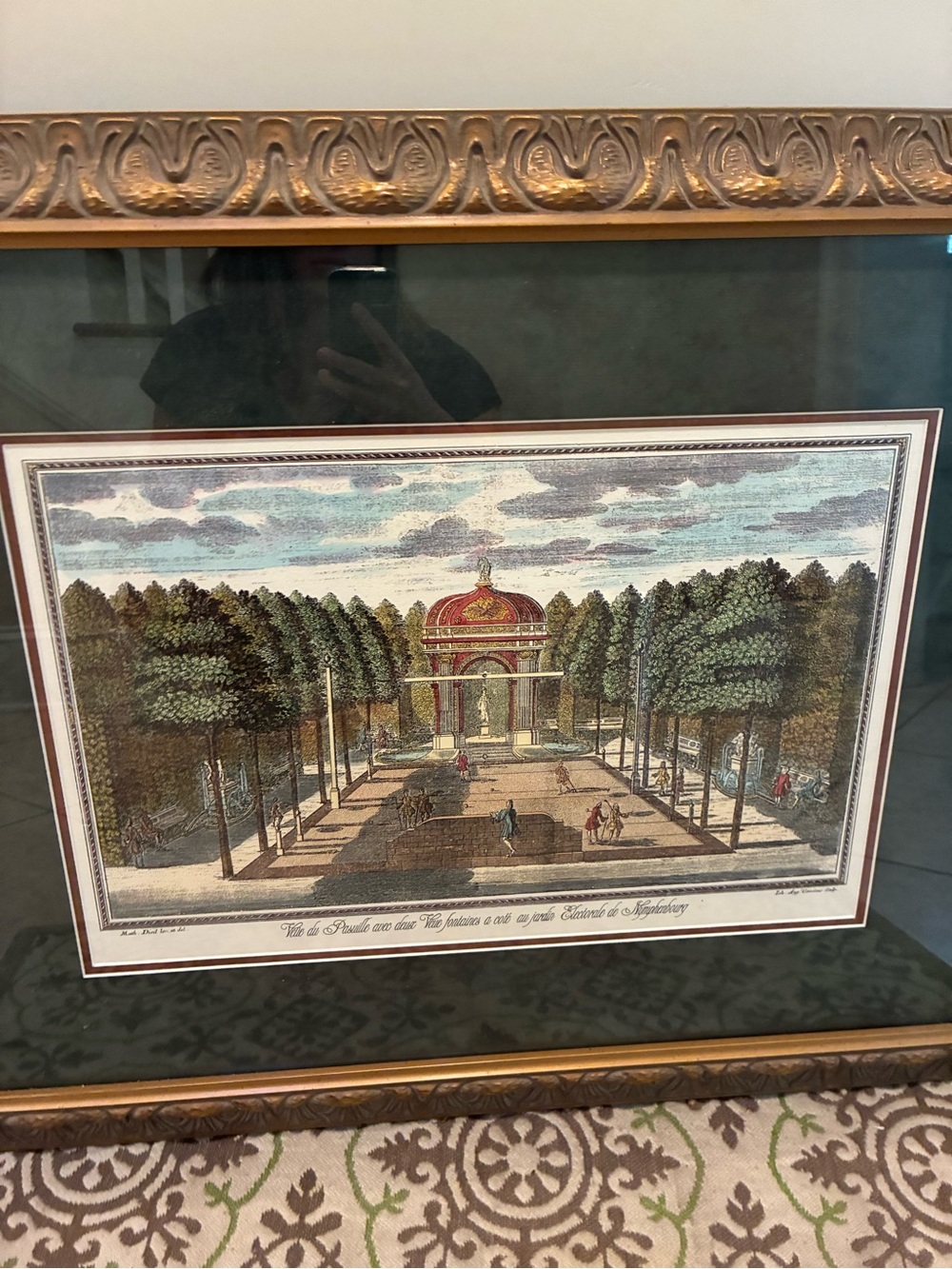 Source Unknown Framed Garden Print in Green and Gold